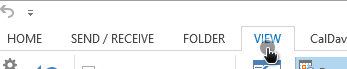 Outlook select View tab